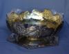 A French artnoveau silver metal centerpiece with glass conteiner. Signed Anezin. 